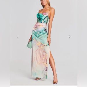 Retrofete Marlene Watercolor Marble Gown